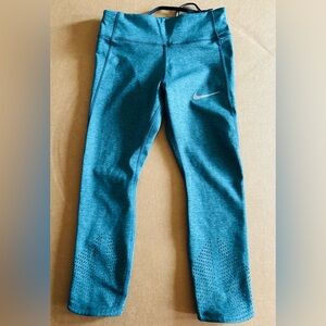 Nike Kids Teal Leggings with Silver Logo